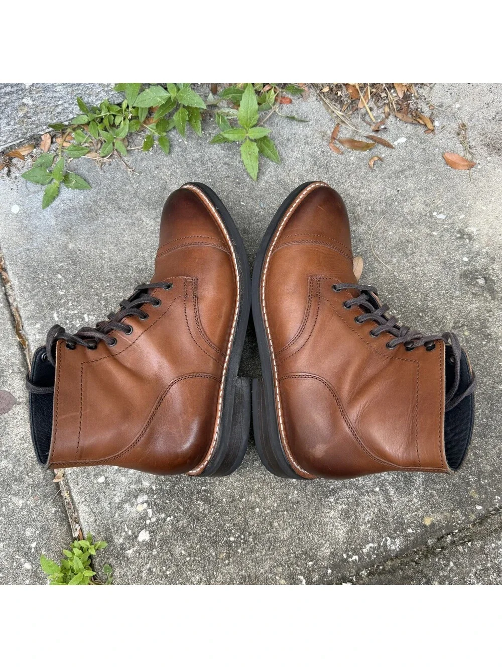 Thursday Boot Co Captain Classic Mens 10 Brandy Brown Leather Cap Toe Lace 20344